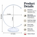 Crescent Moon White Painted Metal Ornament Display Stand 8.8 Inches Ornament Stands La Vie Bien Crescent Moon White Painted Metal Ornament Display Stand 8.8 Inches