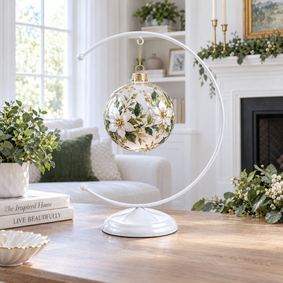 Crescent Moon White Painted Metal Ornament Display Stand 8.8 Inches Ornament Stands La Vie Bien Crescent Moon White Painted Metal Ornament Display Stand 8.8 Inches