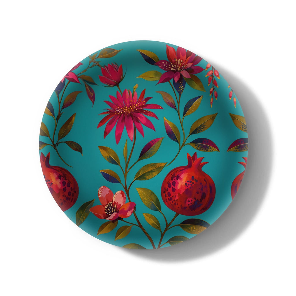 Crimson Garden Decorative Birchwood Tray - Mini Round - Set of 2 La Vie Bien Crimson Garden Decorative Birchwood Tray - Mini Round - Set of 2