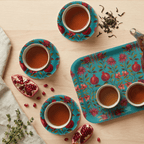 Crimson Garden Decorative Birchwood Tray - Mini Round - Set of 2 La Vie Bien Crimson Garden Decorative Birchwood Tray - Mini Round - Set of 2