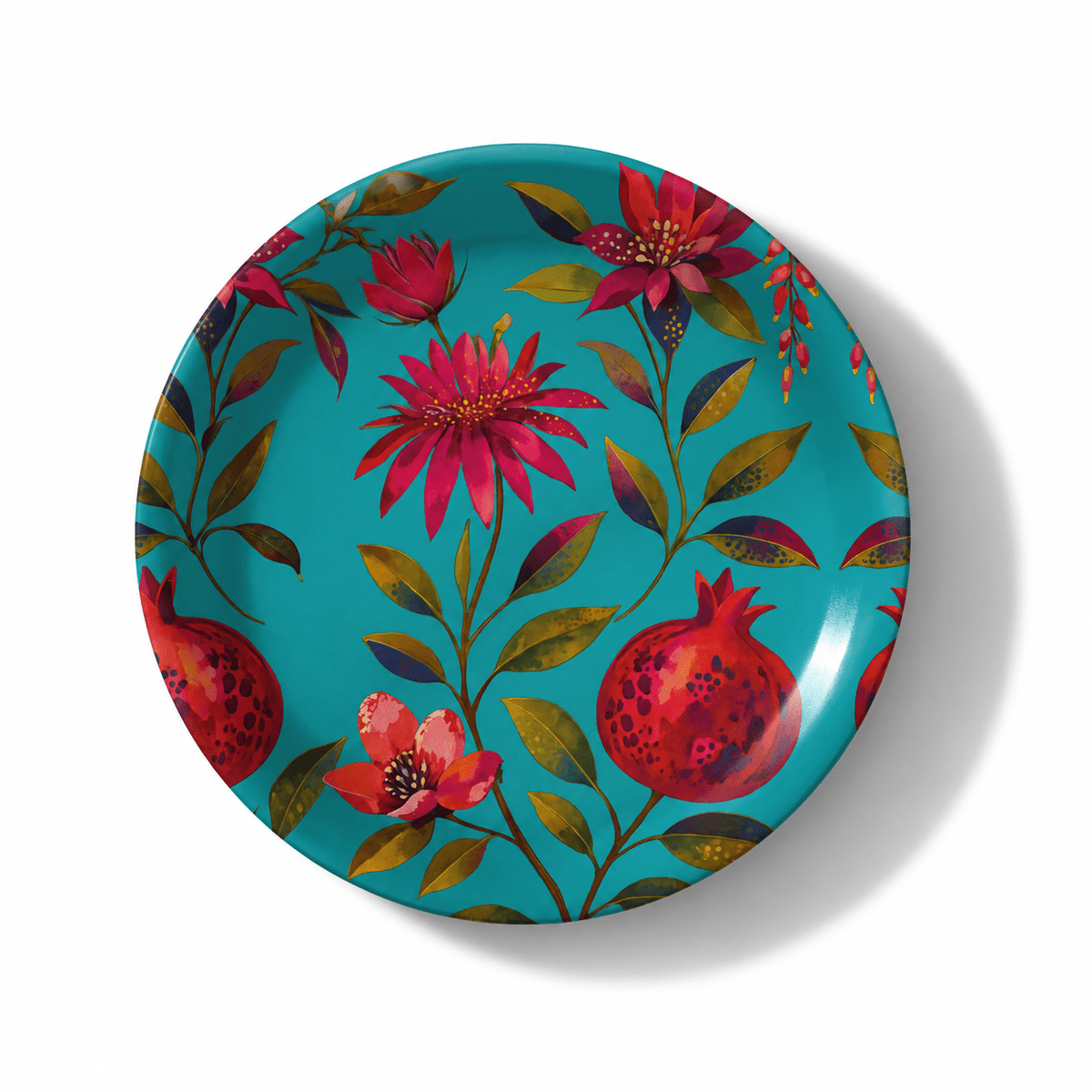 Crimson Garden Decorative Birchwood Tray - Mini Round - Set of 2 La Vie Bien Crimson Garden Decorative Birchwood Tray - Mini Round - Set of 2
