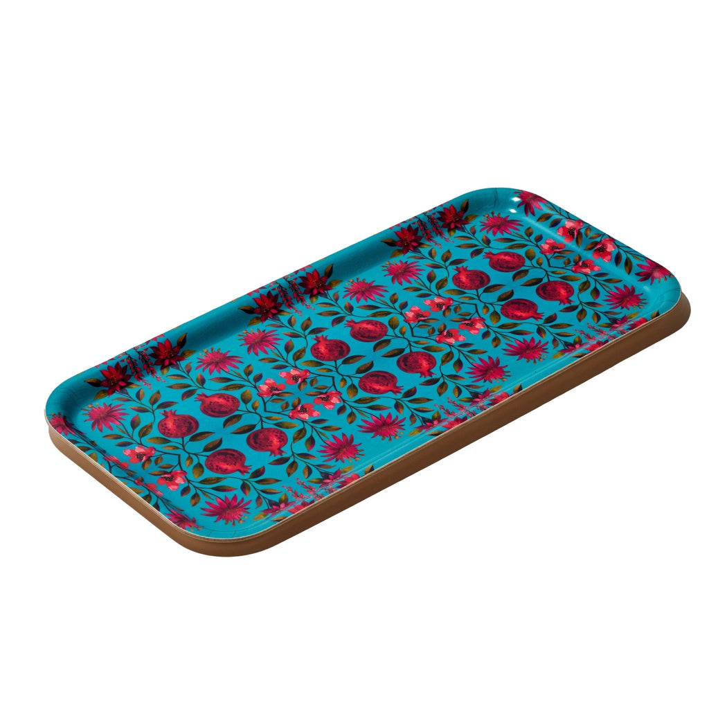 Crimson Garden Narrow Birchwood Small Decorative Tray Kitchen & Dining La Vie Bien Crimson Garden Narrow Birchwood Small Decorative Tray