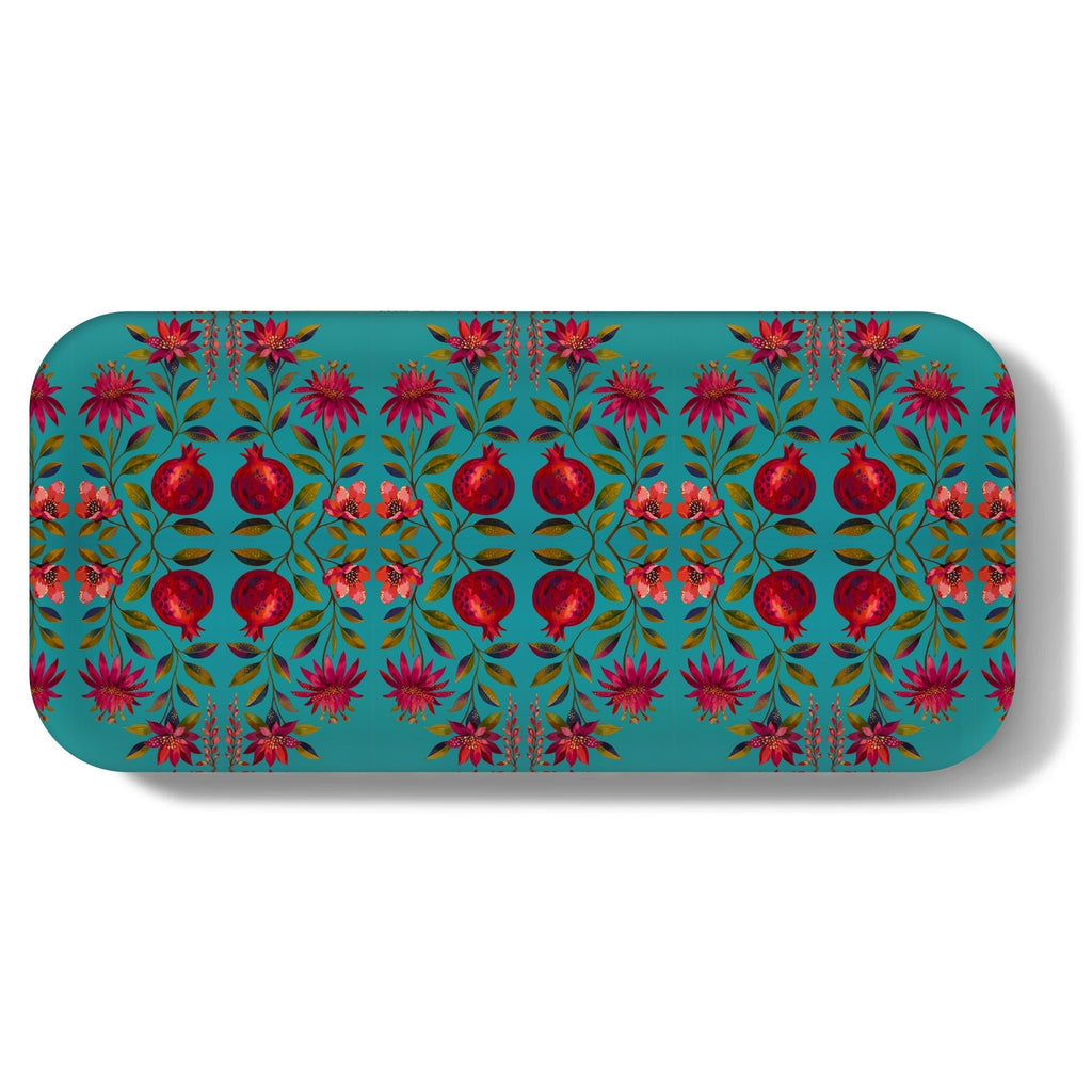 Crimson Garden Narrow Birchwood Small Decorative Tray Kitchen & Dining La Vie Bien Crimson Garden Narrow Birchwood Small Decorative Tray