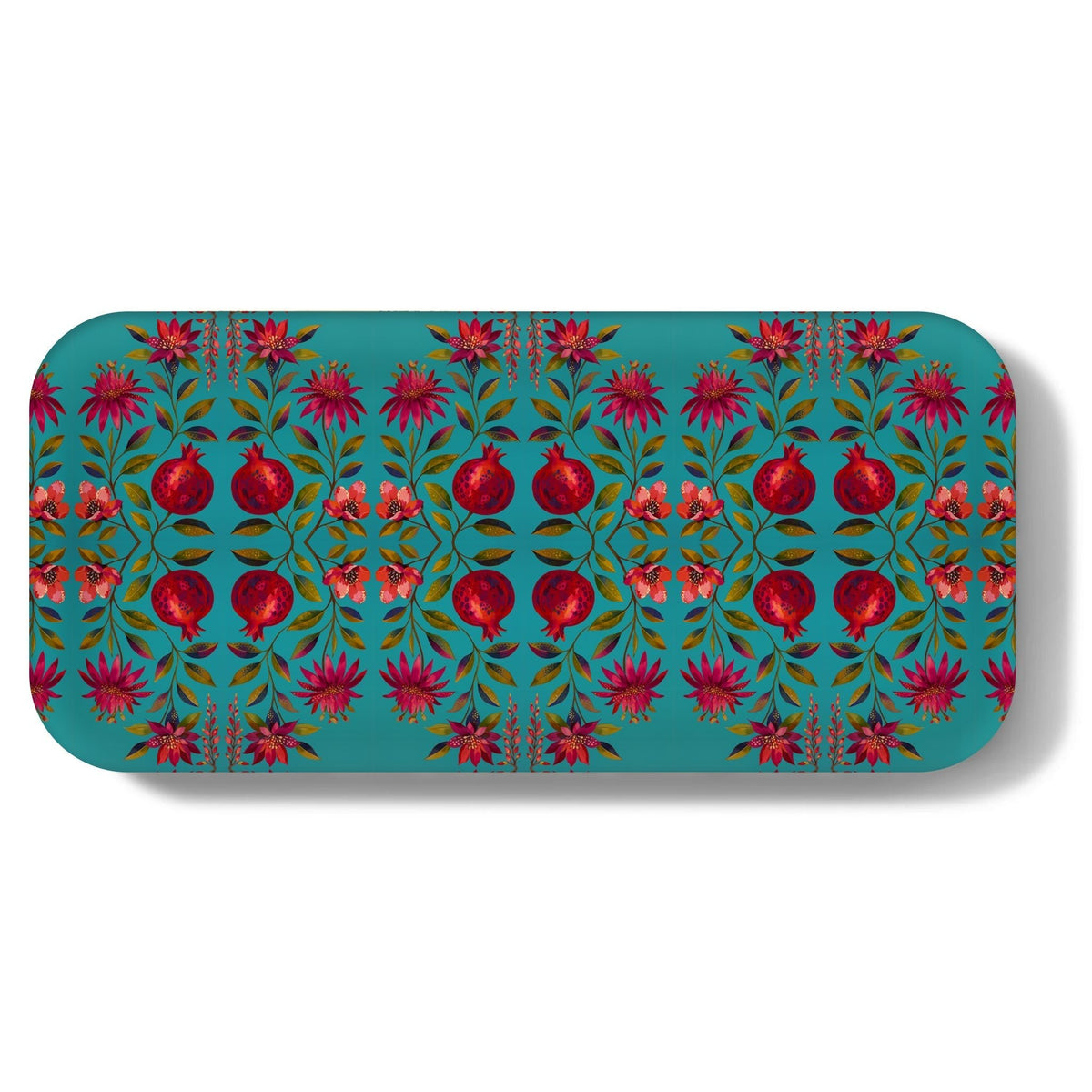 Crimson Garden Narrow Birchwood Small Decorative Tray Kitchen & Dining La Vie Bien Crimson Garden Narrow Birchwood Small Decorative Tray