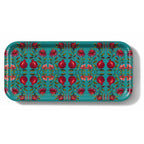 Crimson Garden Narrow Birchwood Small Decorative Tray Kitchen & Dining La Vie Bien Crimson Garden Narrow Birchwood Small Decorative Tray