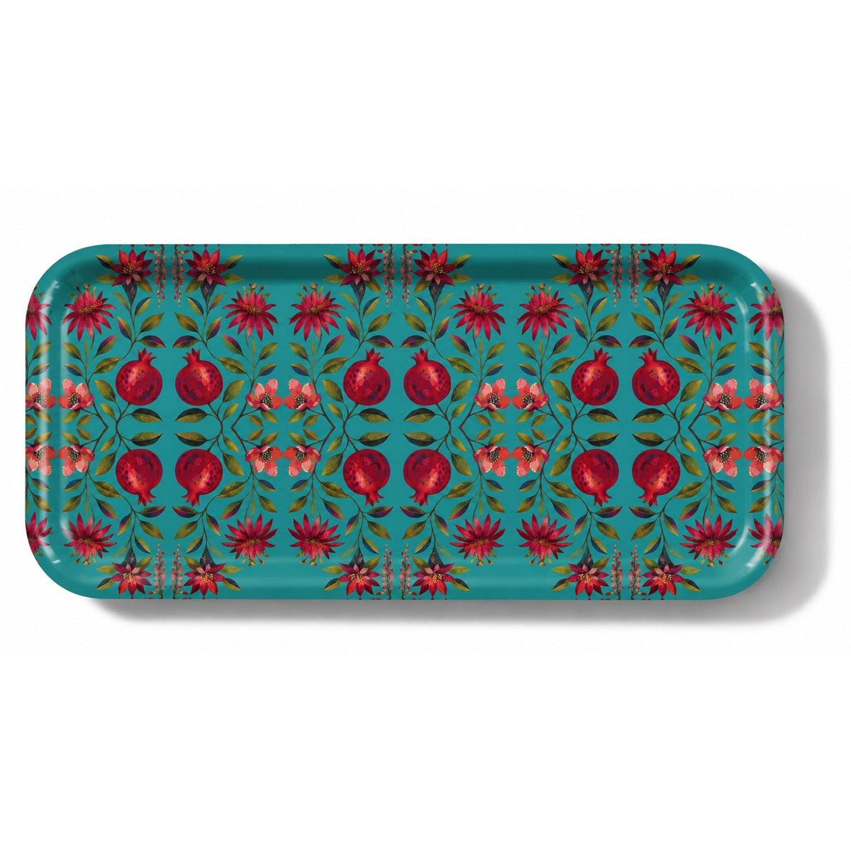 Crimson Garden Narrow Birchwood Small Decorative Tray Kitchen & Dining La Vie Bien Crimson Garden Narrow Birchwood Small Decorative Tray