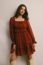 Crinkled Tiered Boho Mini Dress Dress La Vie Bien Crinkled Tiered Boho Mini Dress