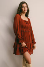 Crinkled Tiered Boho Mini Dress Dress La Vie Bien Crinkled Tiered Boho Mini Dress