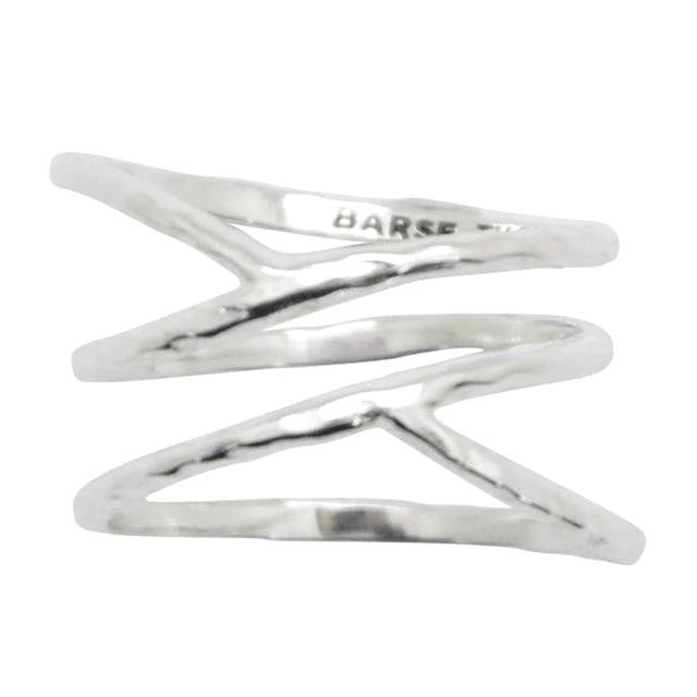 Criss Cross Sterling Silver Ring by Barse Jewelry