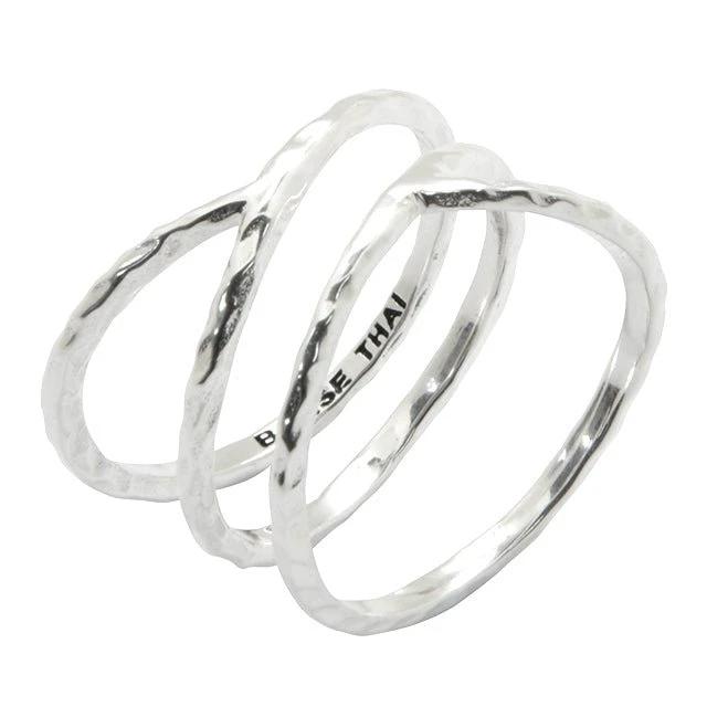 Criss Cross Sterling Silver Ring by Barse Jewelry