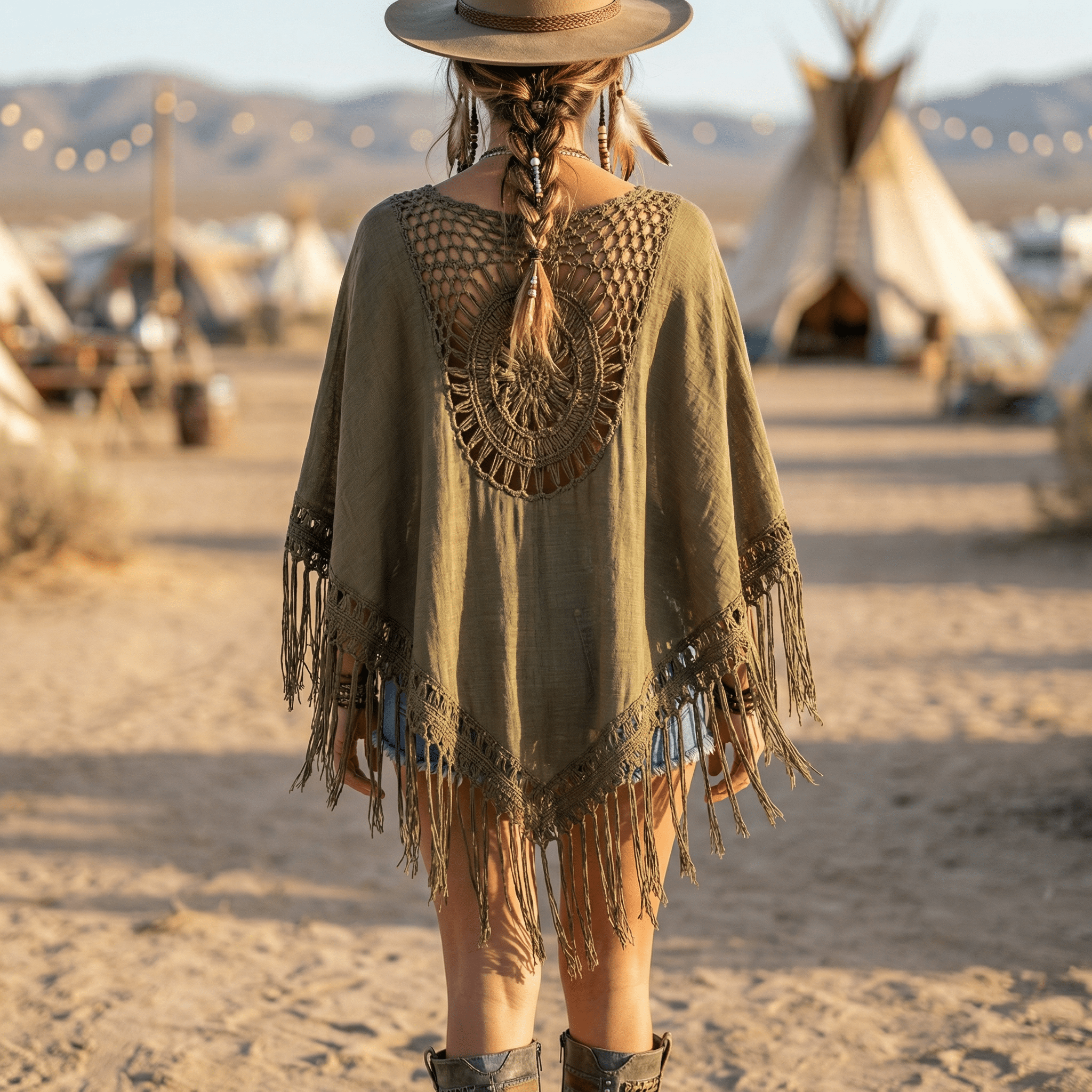Crochet Back Tasseled Kimono | Bohemian Theme Cardigan Beachwear Cover - up Kimono La Vie Bien Crochet Back Tasseled Kimono | Bohemian Theme Cardigan Beachwear Cover - up