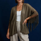 Crochet Back Tasseled Kimono | Bohemian Theme Cardigan Beachwear Cover - up Kimono La Vie Bien Crochet Back Tasseled Kimono | Bohemian Theme Cardigan Beachwear Cover - up