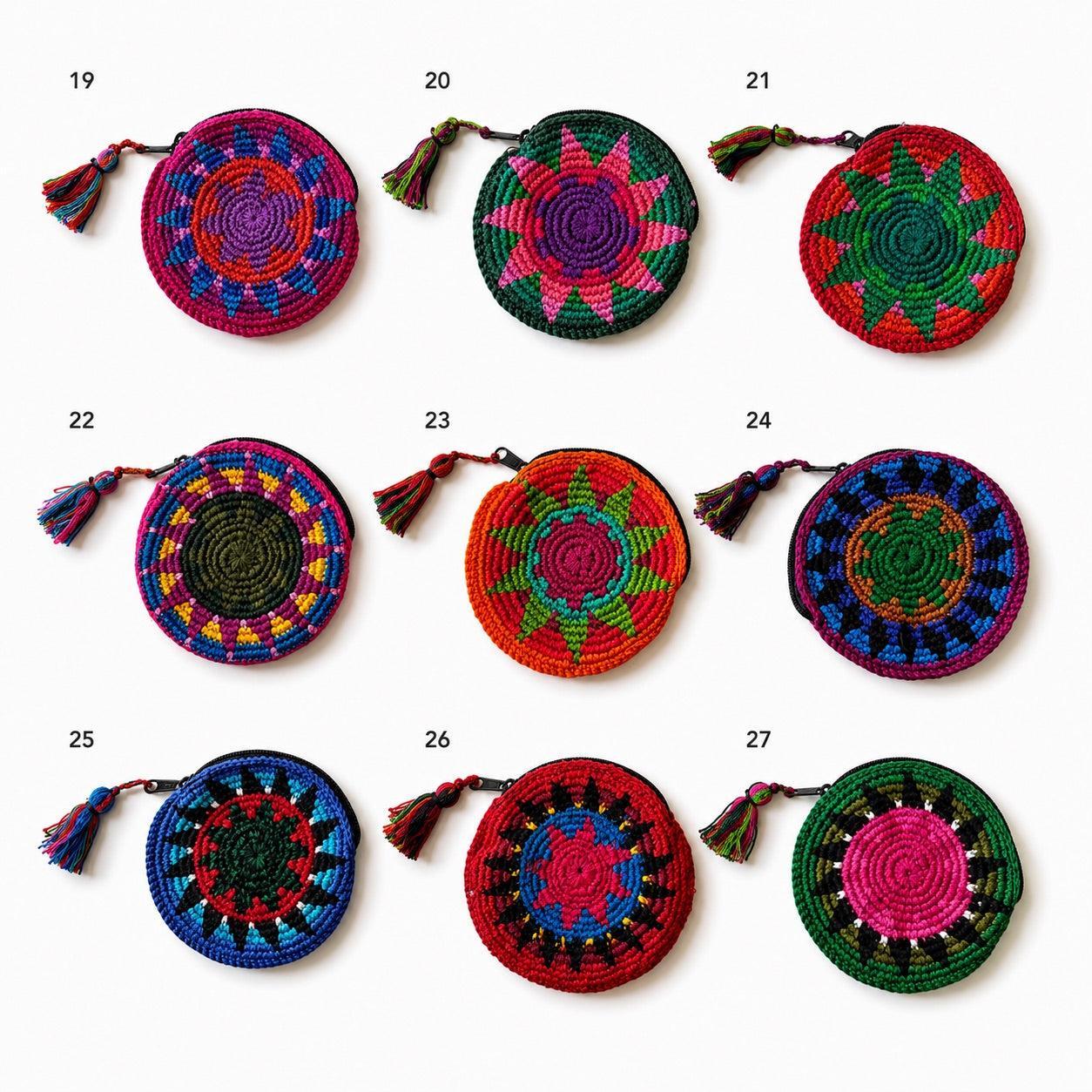Moon Crochet Multicolor Handmade Coin Purse - Guatemala