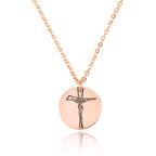 Cross Engraving Disc Necklace La Vie Bien Cross Engraving Disc Necklace