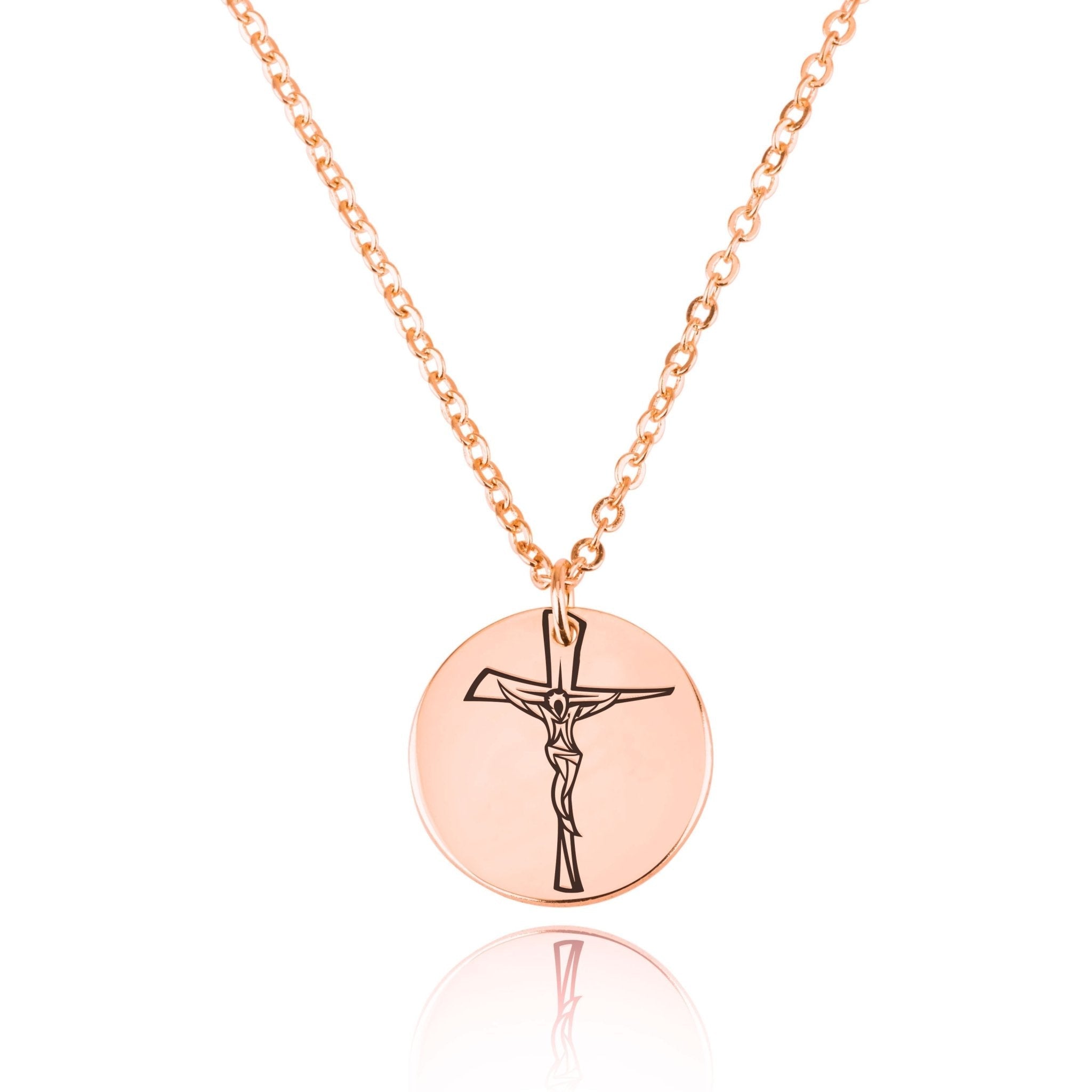 Cross Engraving Disc Necklace La Vie Bien Cross Engraving Disc Necklace