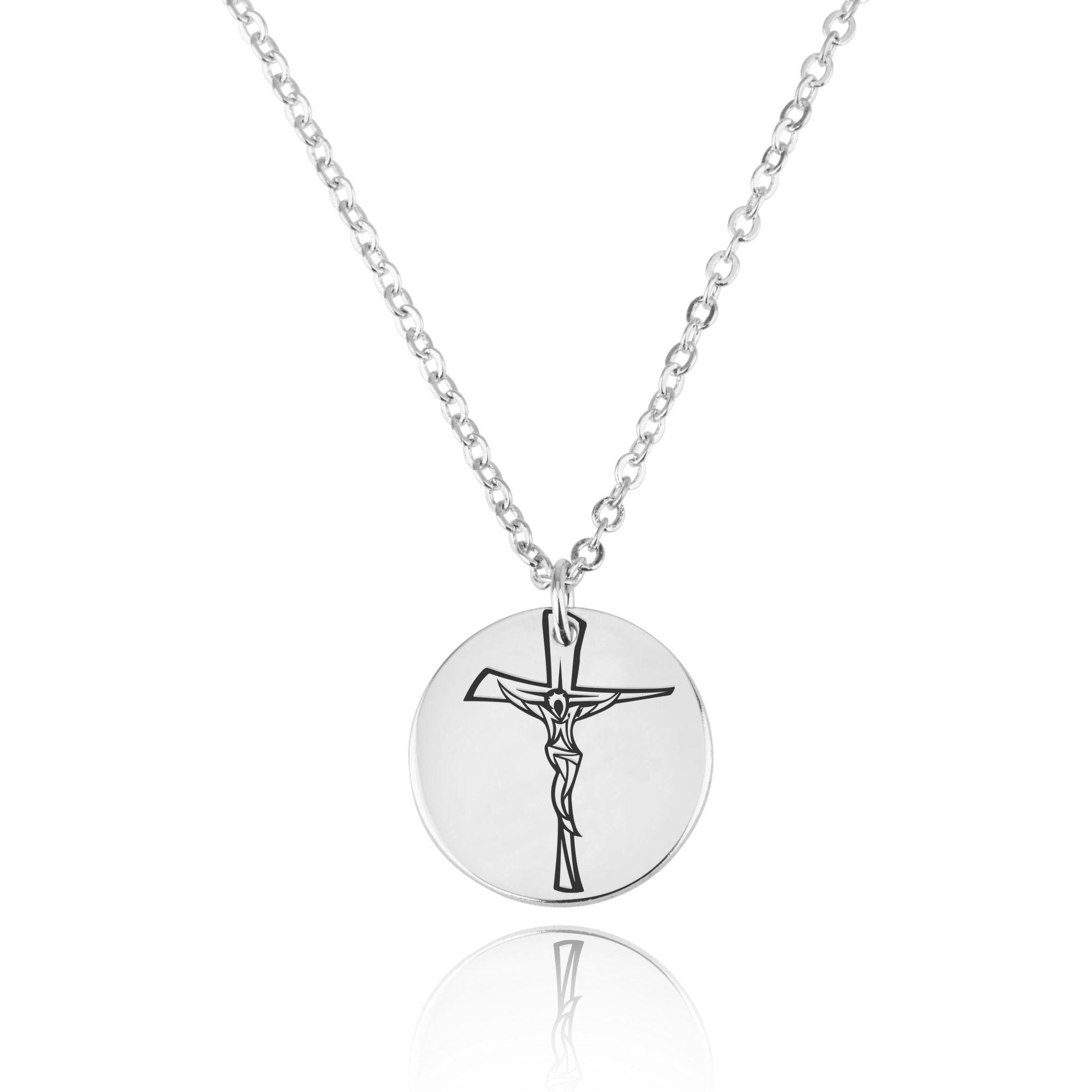 Cross Engraving Disc Necklace La Vie Bien Cross Engraving Disc Necklace