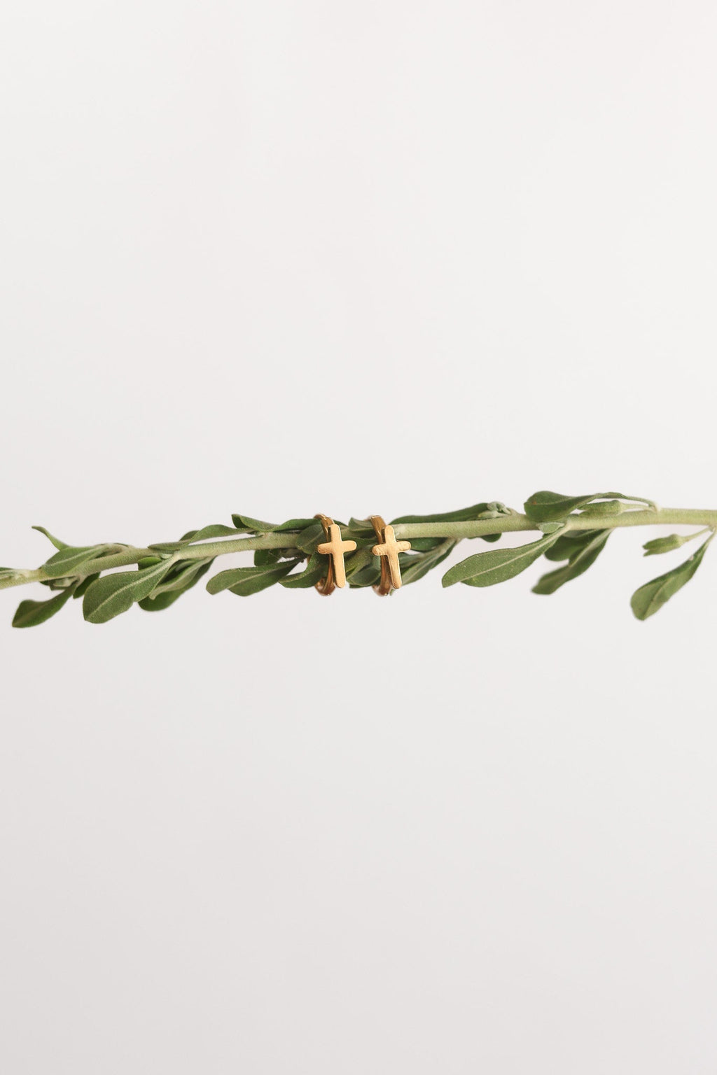 Cross Mini Hoop Earrings La Vie Bien Cross Mini Hoop