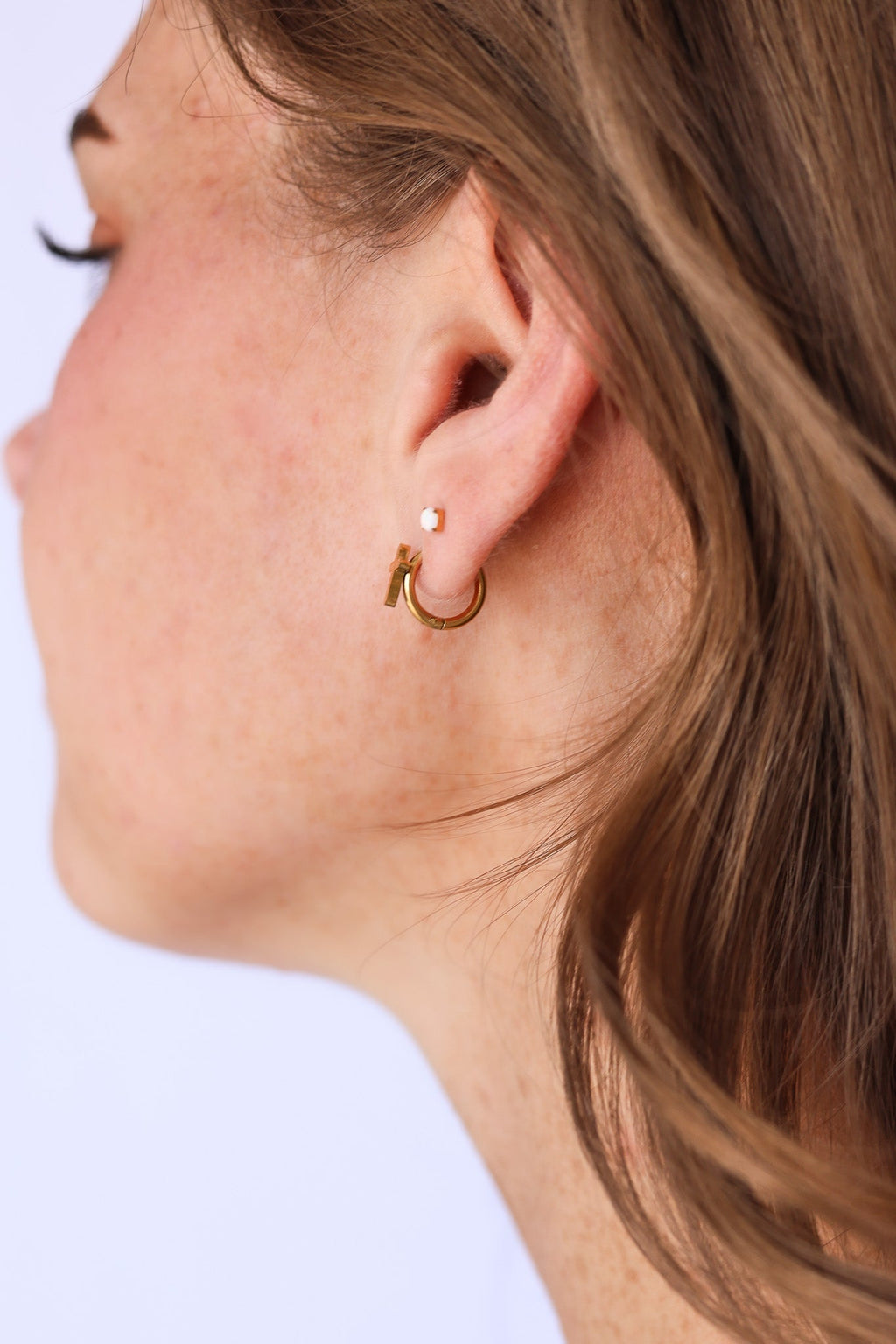Cross Mini Hoop Earrings La Vie Bien Cross Mini Hoop
