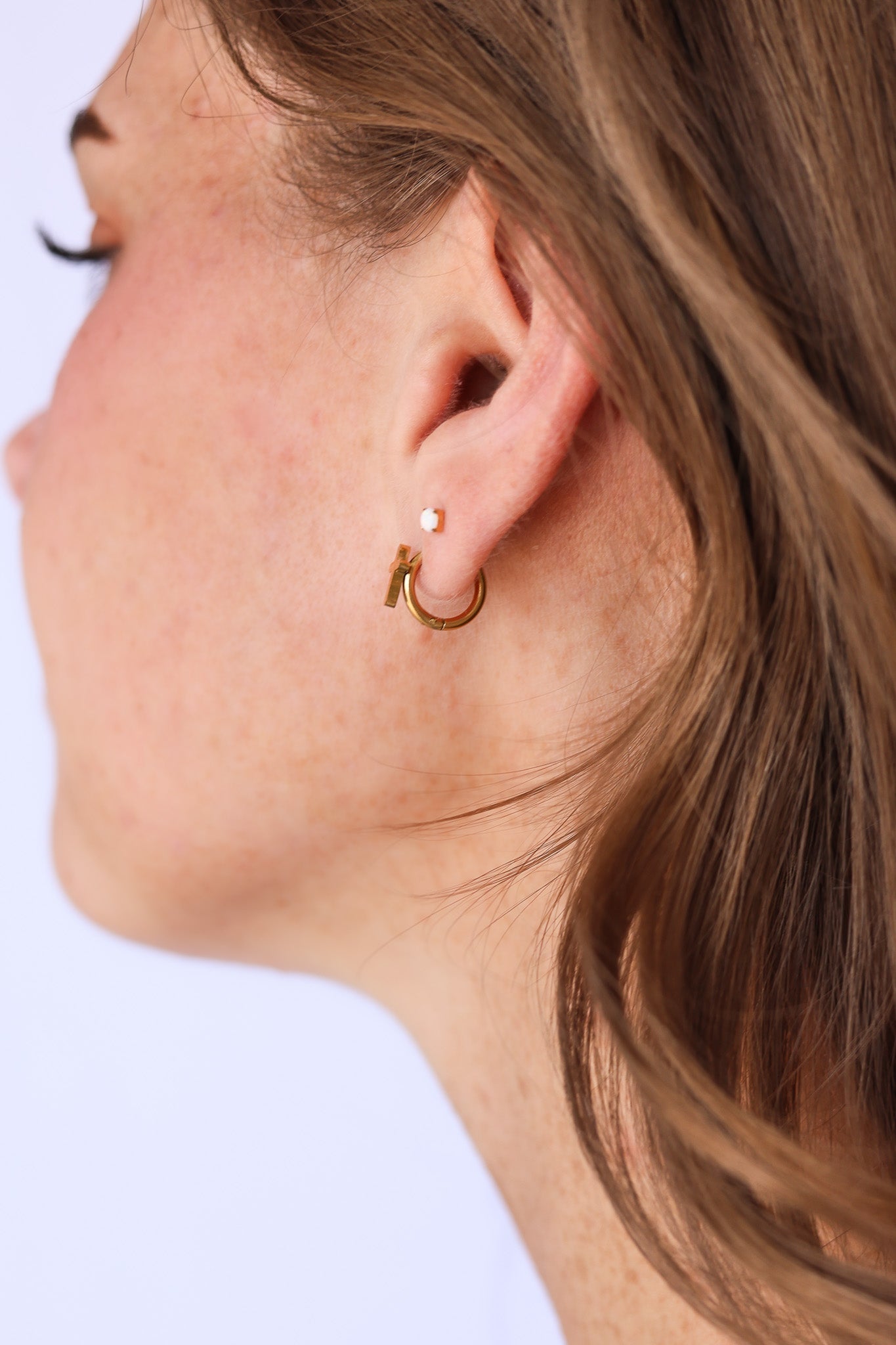Cross Mini Hoop Earrings La Vie Bien Cross Mini Hoop