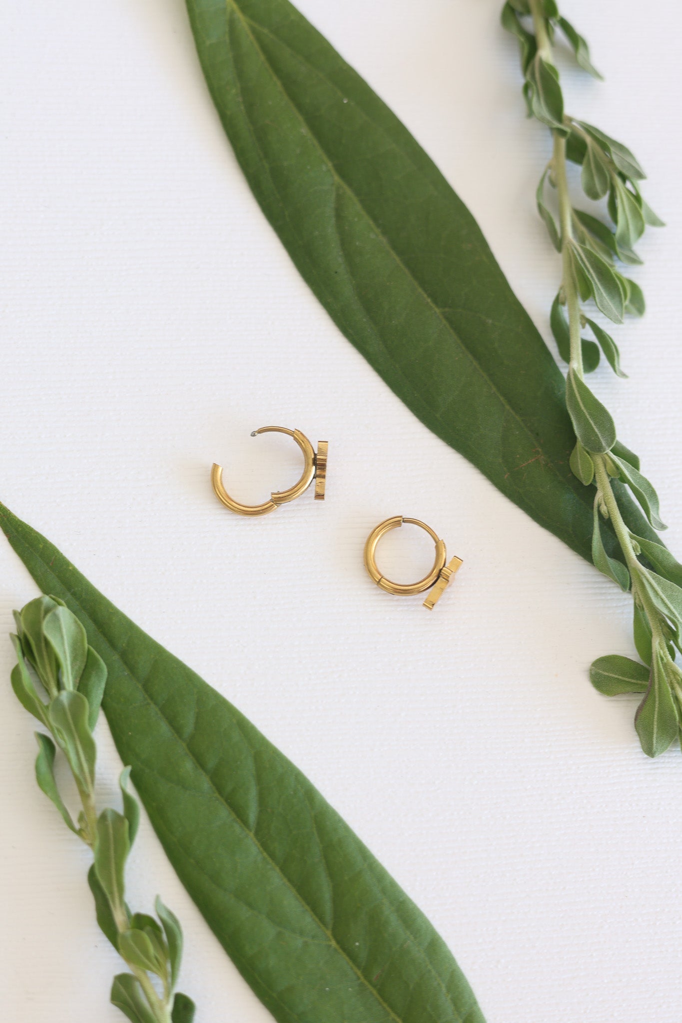 Cross Mini Hoop Earrings La Vie Bien Cross Mini Hoop