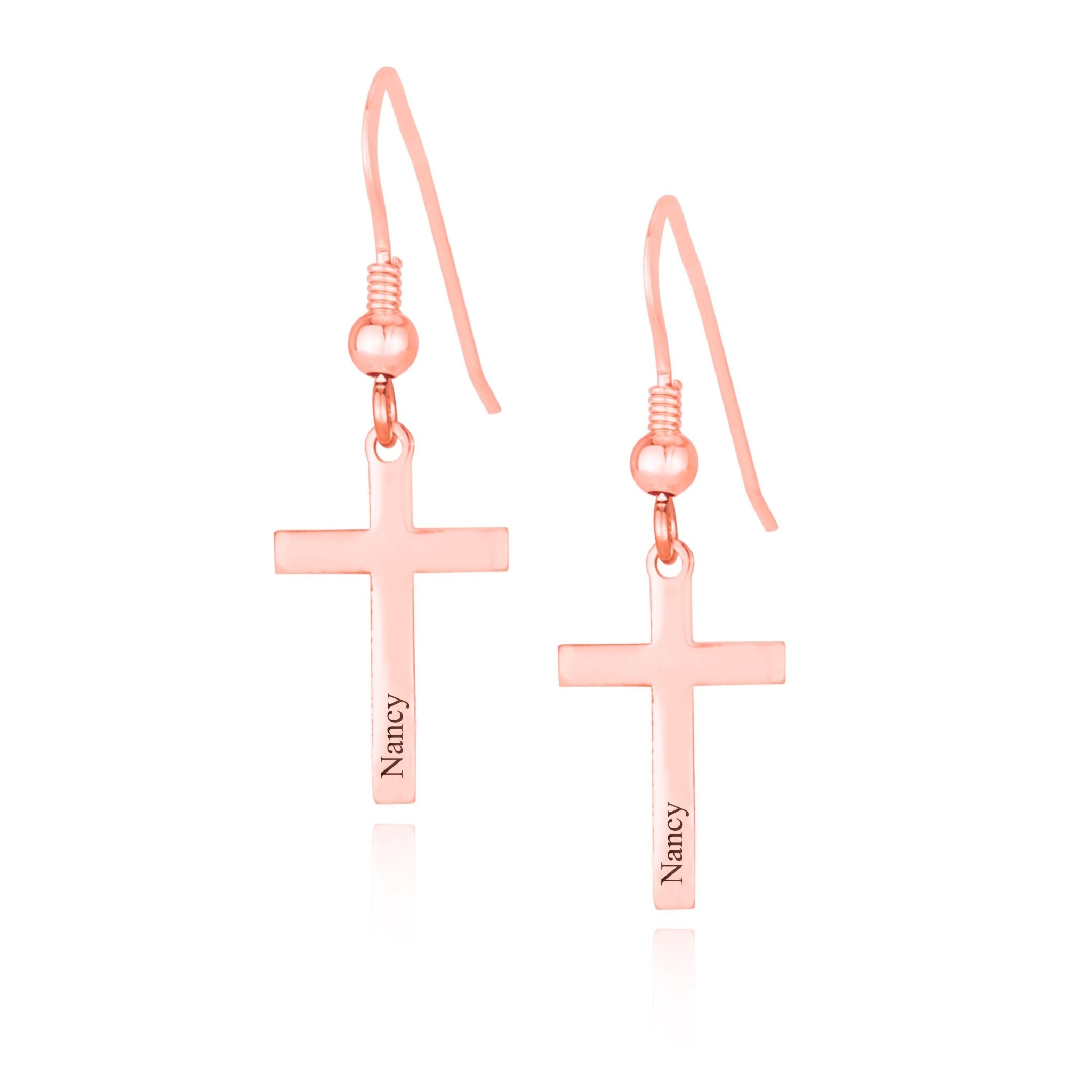 Cross Name Earrings