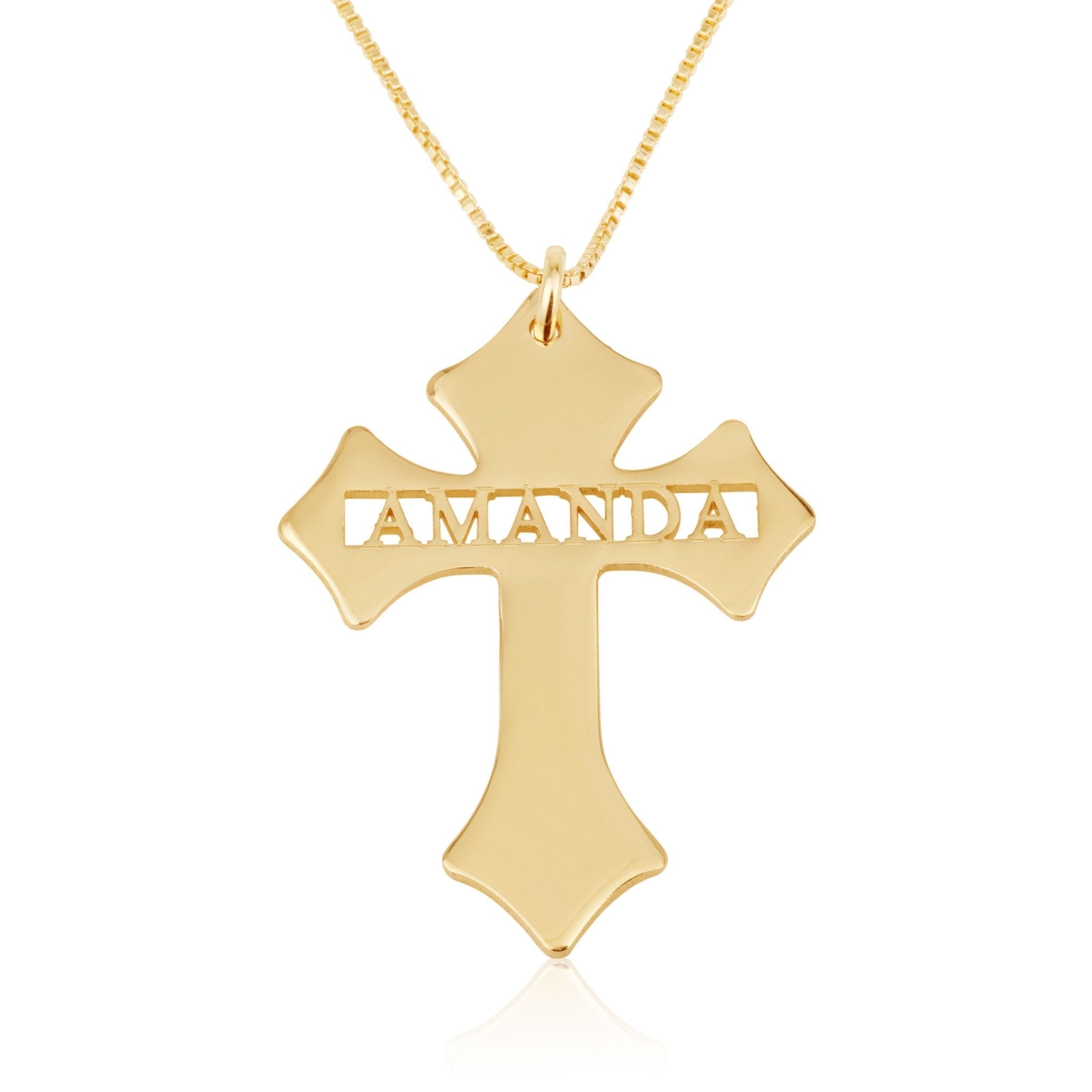 Cross Necklace With Name La Vie Bien Cross Necklace With Name