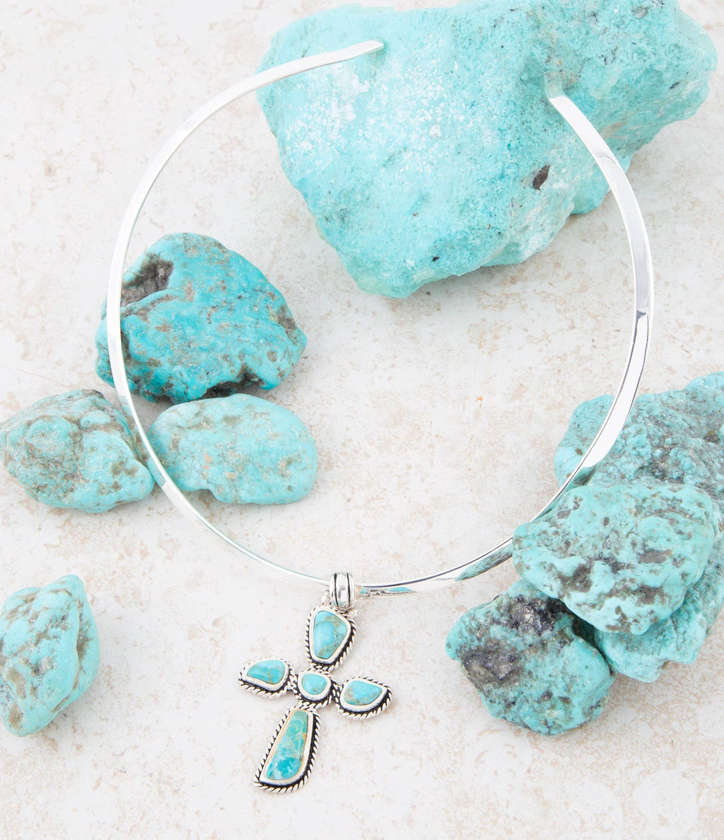 Cross Pendant and Sterling Silver Necklace by Barse Jewelry