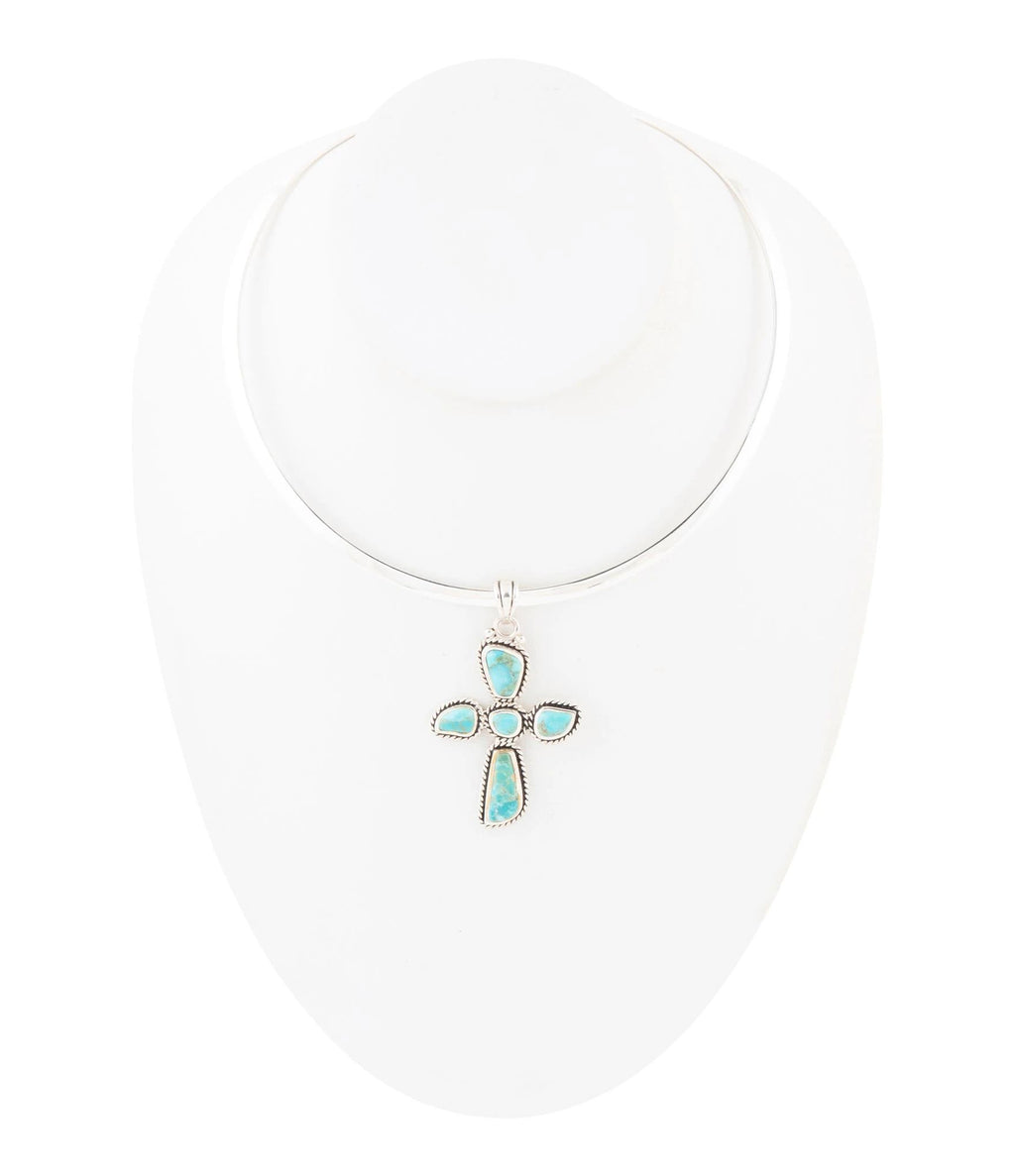 Cross Pendant and Sterling Silver Necklace by Barse Jewelry
