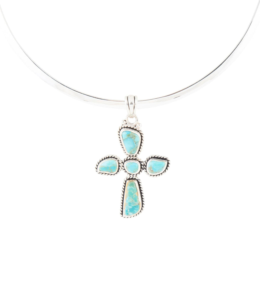 Cross Pendant and Sterling Silver Necklace by Barse Jewelry