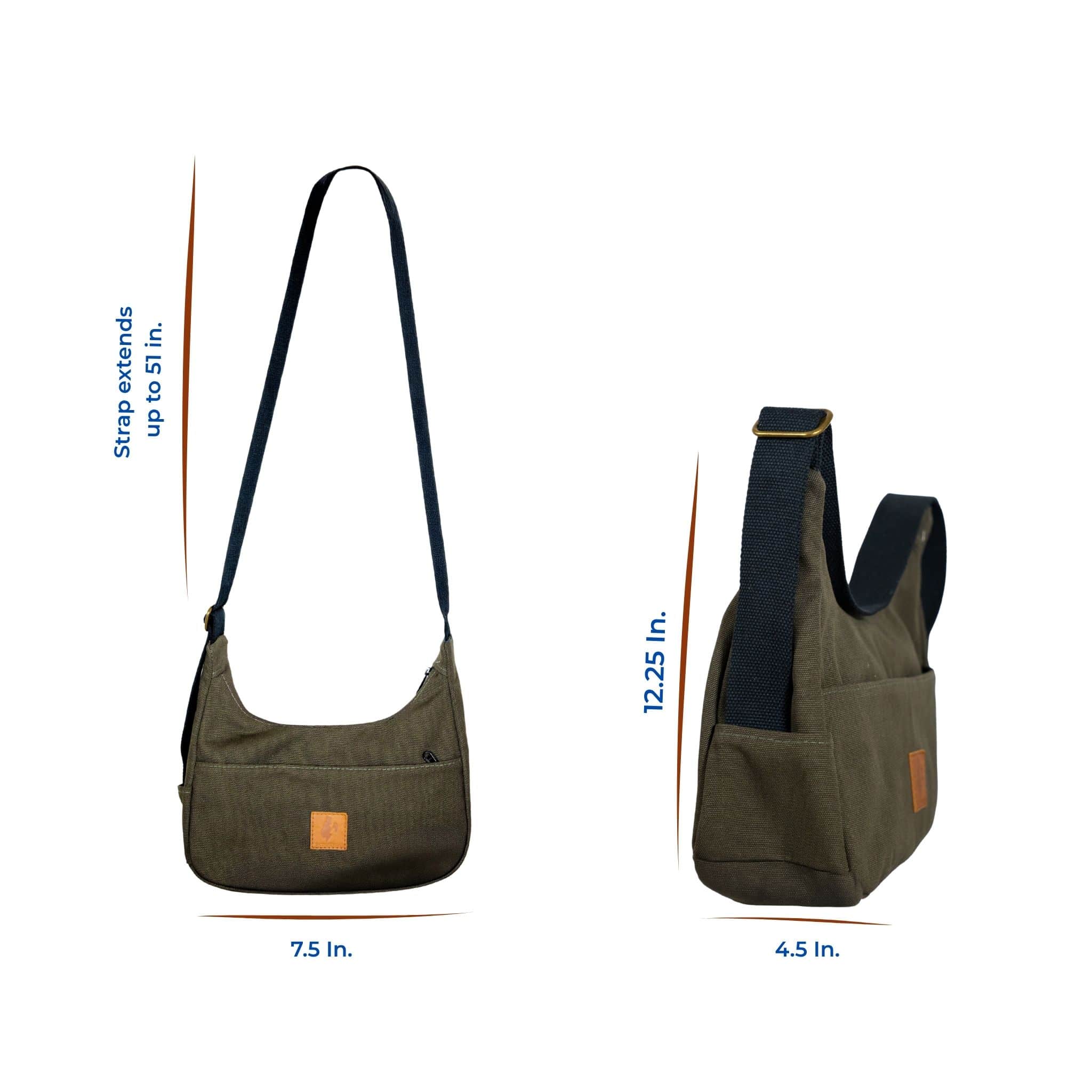 Crossbody Crescent Bag - Canvas Shoulder Bag for Women Crossbody Bags La Vie Bien Crossbody Crescent Bag - Canvas Shoulder Bag for Women