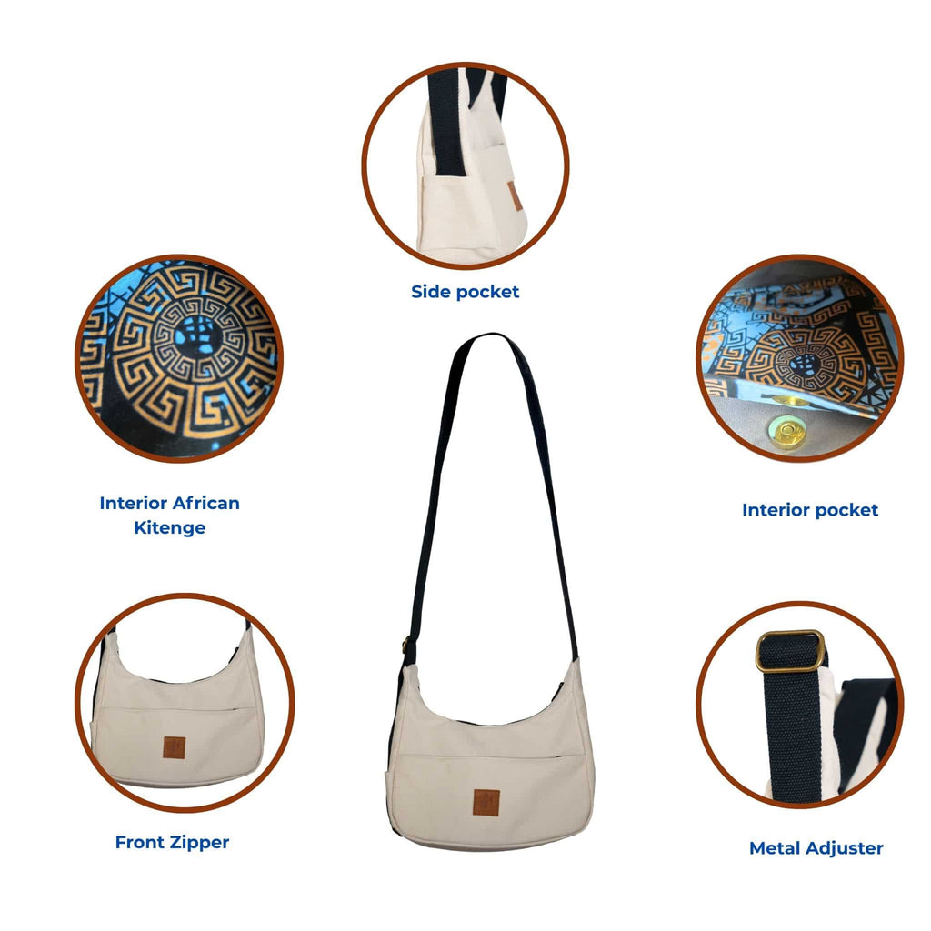 Crossbody Crescent Bag - Canvas Shoulder Bag for Women Crossbody Bags La Vie Bien Crossbody Crescent Bag - Canvas Shoulder Bag for Women