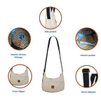 Crossbody Crescent Bag - Canvas Shoulder Bag for Women Crossbody Bags La Vie Bien Crossbody Crescent Bag - Canvas Shoulder Bag for Women