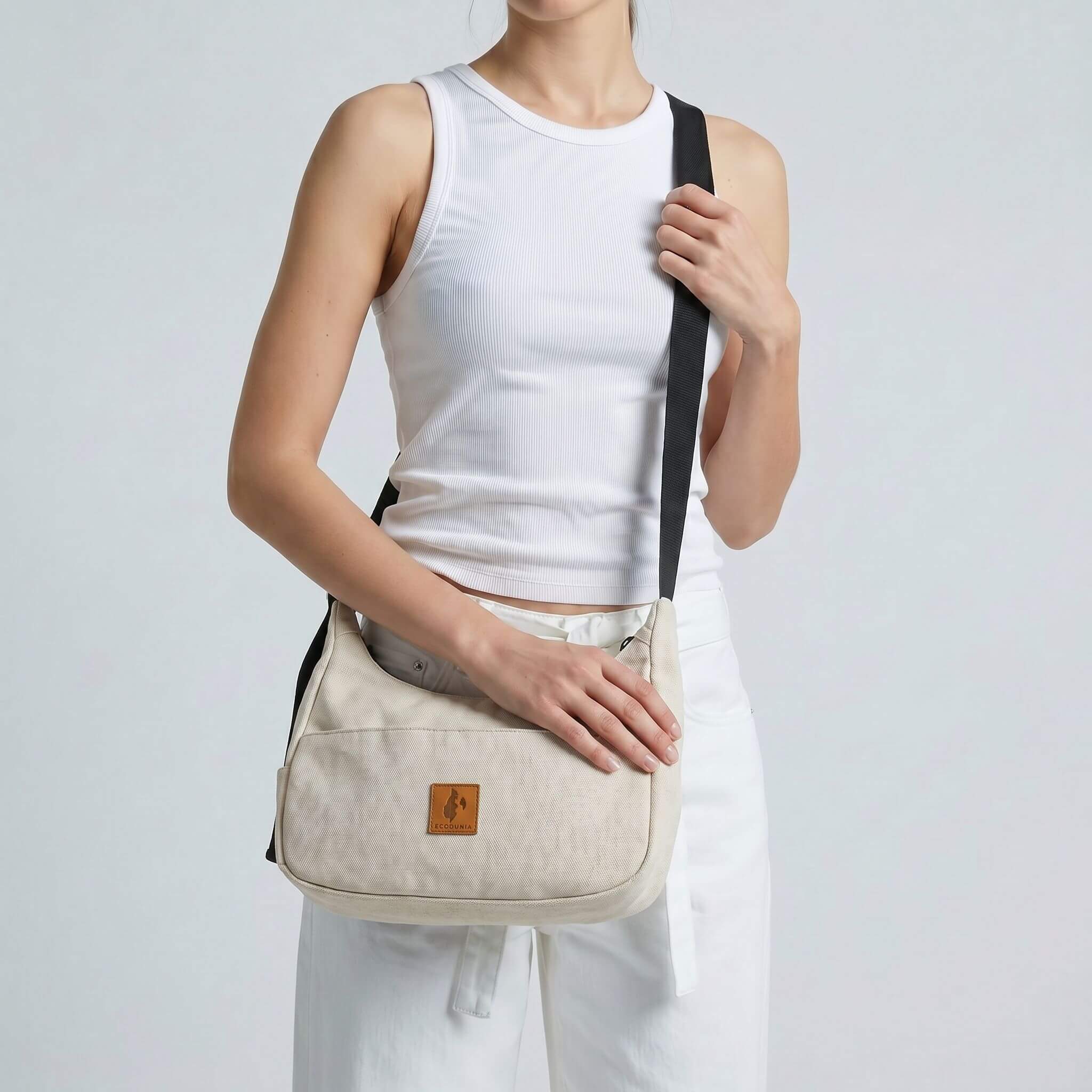Crossbody Crescent Bag - Canvas Shoulder Bag for Women Crossbody Bags La Vie Bien Crossbody Crescent Bag - Canvas Shoulder Bag for Women