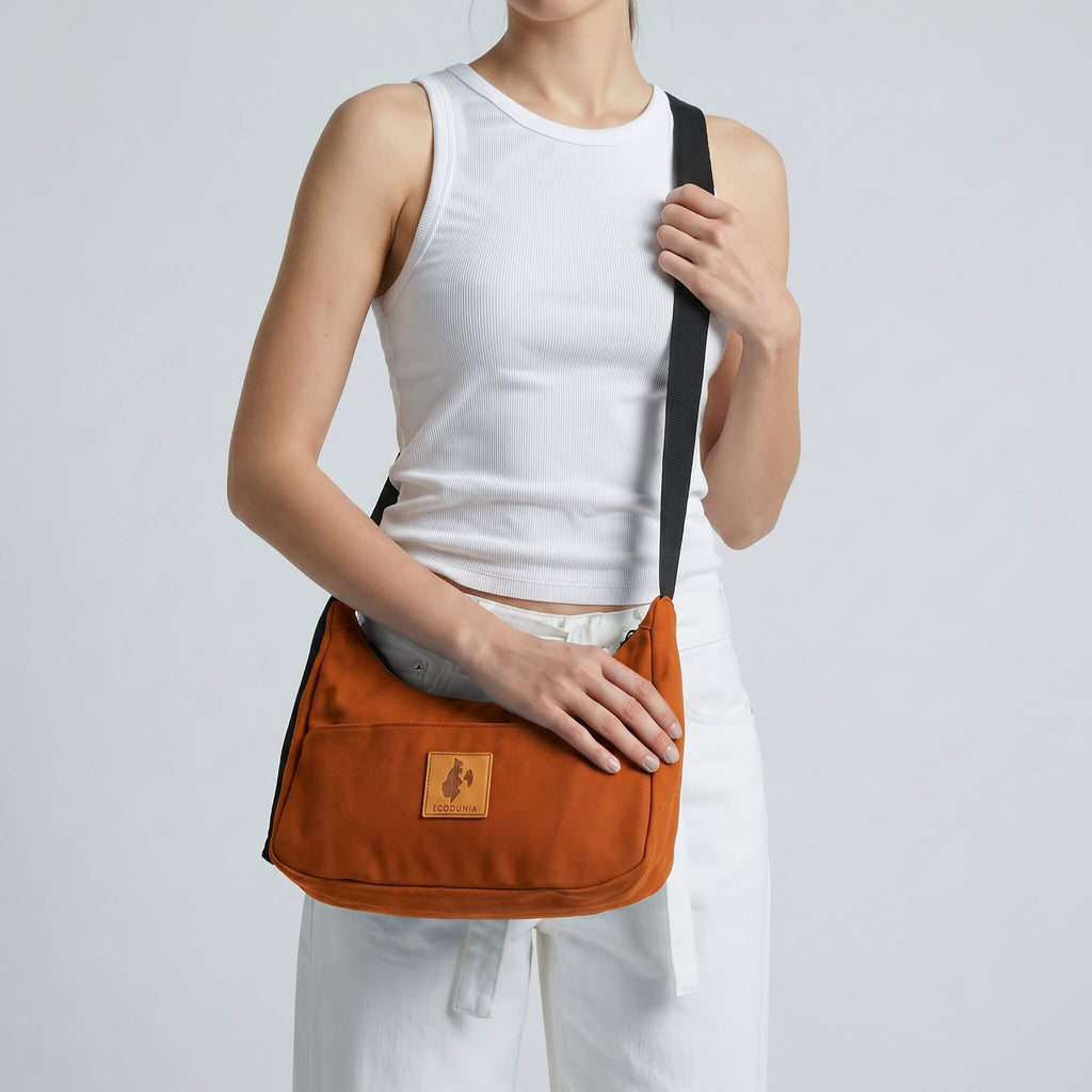 Crossbody Crescent Bag - Canvas Shoulder Bag for Women Crossbody Bags La Vie Bien Crossbody Crescent Bag - Canvas Shoulder Bag for Women