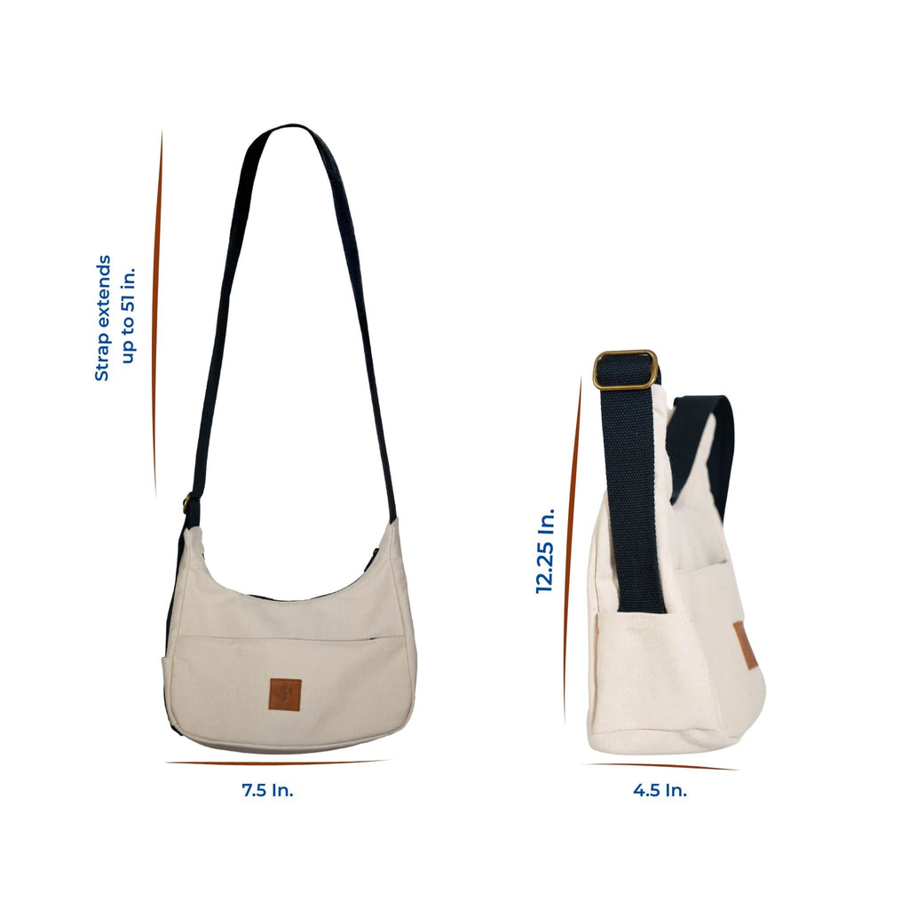 Crossbody Crescent Bag - Canvas Shoulder Bag for Women Crossbody Bags La Vie Bien Crossbody Crescent Bag - Canvas Shoulder Bag for Women