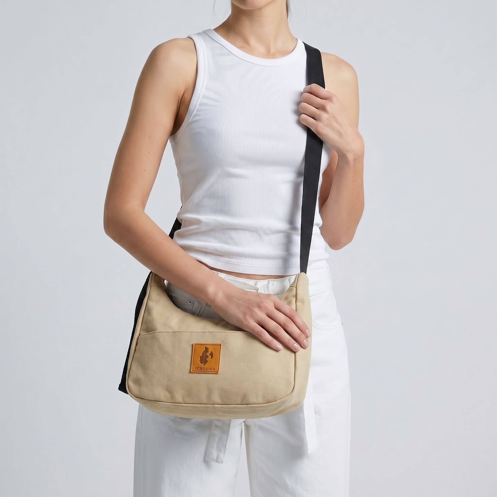 Crossbody Crescent Bag - Canvas Shoulder Bag for Women Crossbody Bags La Vie Bien Crossbody Crescent Bag - Canvas Shoulder Bag for Women