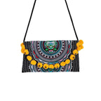Crossbody Tribal Embroidered Pompom Artisan Made Bag - Thailand Bags La Vie Bien Crossbody Tribal Embroidered Pompom Artisan Made Bag - Thailand