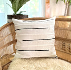 Crossing Lines White Sadza Pillow La Vie Bien Crossing Lines White Sadza Pillow