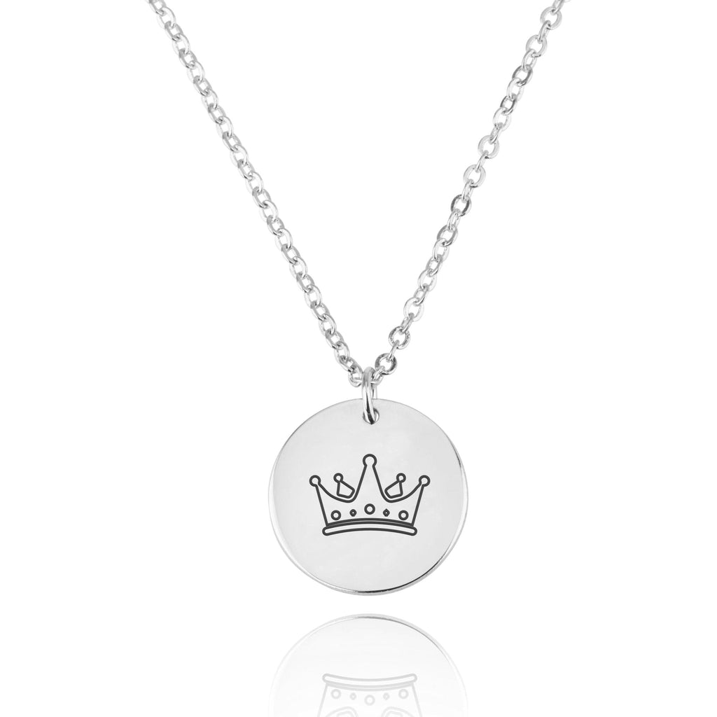 Crown Engraving Disc Necklace La Vie Bien Crown Engraving Disc Necklace