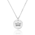 Crown Engraving Disc Necklace La Vie Bien Crown Engraving Disc Necklace