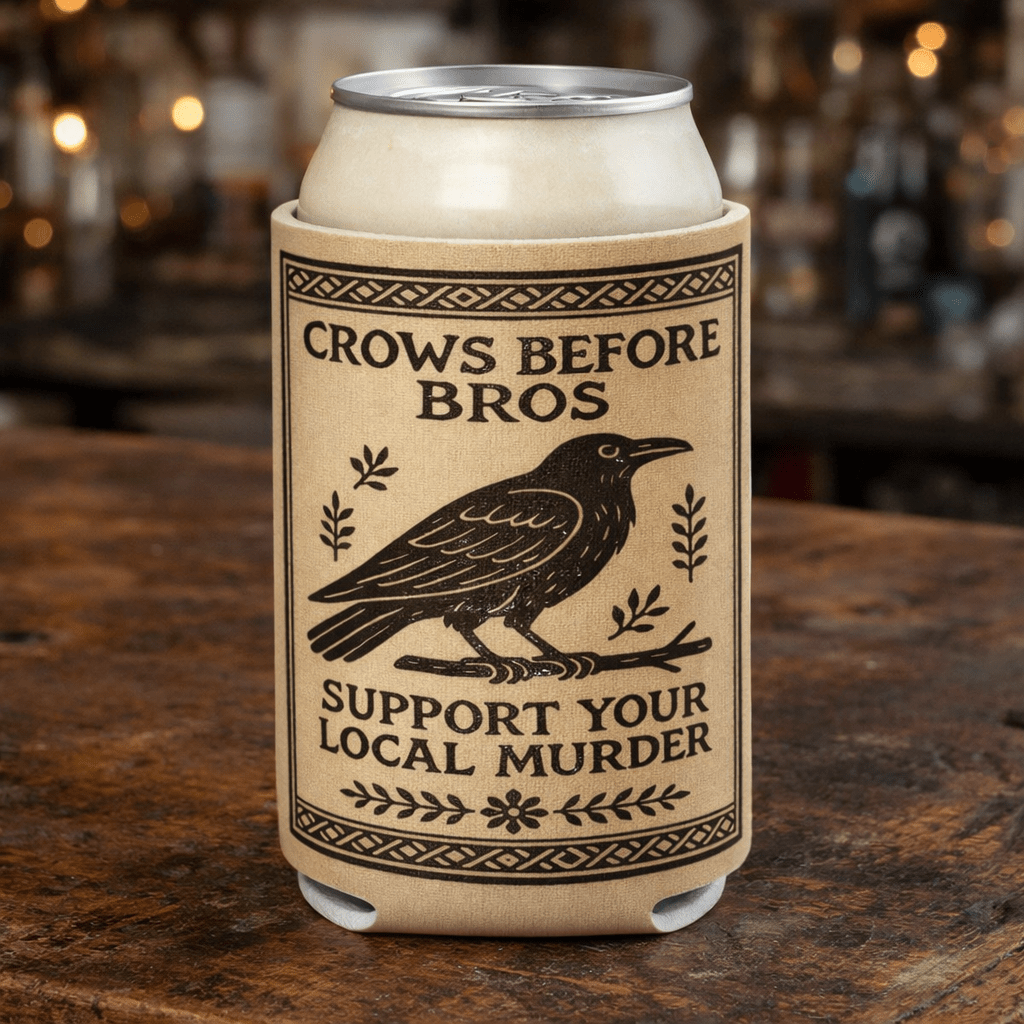 Crows Before Bros Can Cooler Koozie La Vie Bien Crows Before Bros Can Cooler