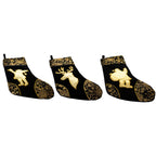 Set of 3 Felt Santa, Reindeer Christmas Stockings 16 Inches
