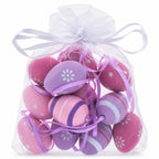 Bag of 12 Miniature Pastel Purple Plastic Easter Egg Ornaments 1.5 Inches