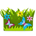 Set of 2 Colorful Felt Butterfly and Flower Spring Centerpieces for Tables and Shelves 6 Inches Tall