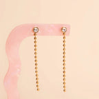 Crystal Bead Chain Stud Earrings by Oh Clementine