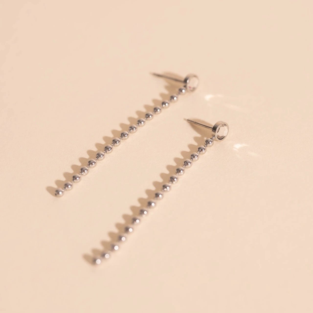 Crystal Bead Chain Stud Earrings by Oh Clementine