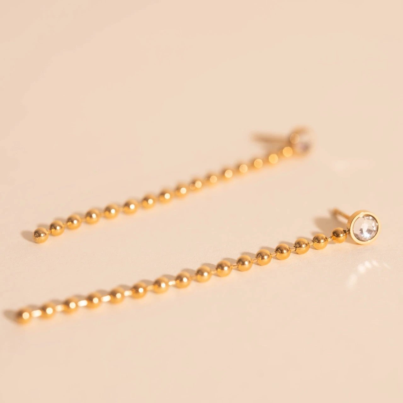 Crystal Bead Chain Stud Earrings by Oh Clementine