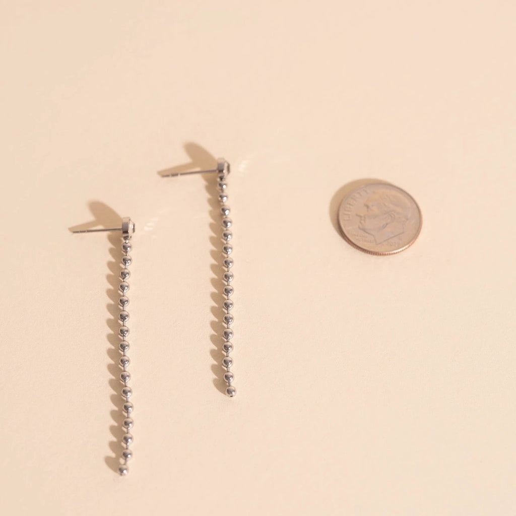 Crystal Bead Chain Stud Earrings by Oh Clementine