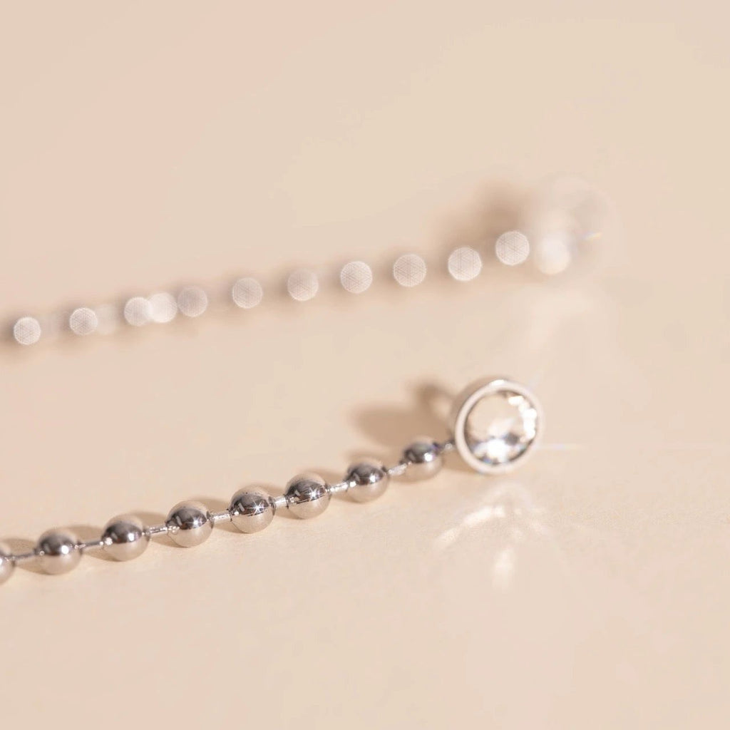 Crystal Bead Chain Stud Earrings by Oh Clementine