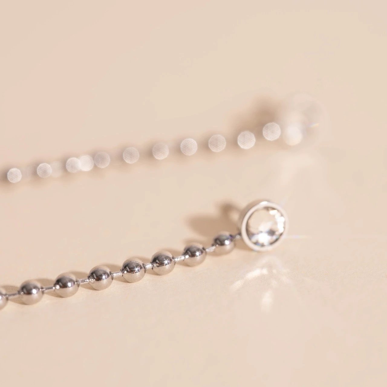 Crystal Bead Chain Stud Earrings by Oh Clementine